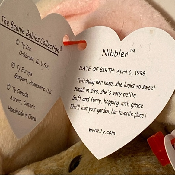 90s Ty Beanie Babies bunny rabbits Nibby Nibbler Bunny Rabbit Retired 1990s LOT - Picture 3 of 16